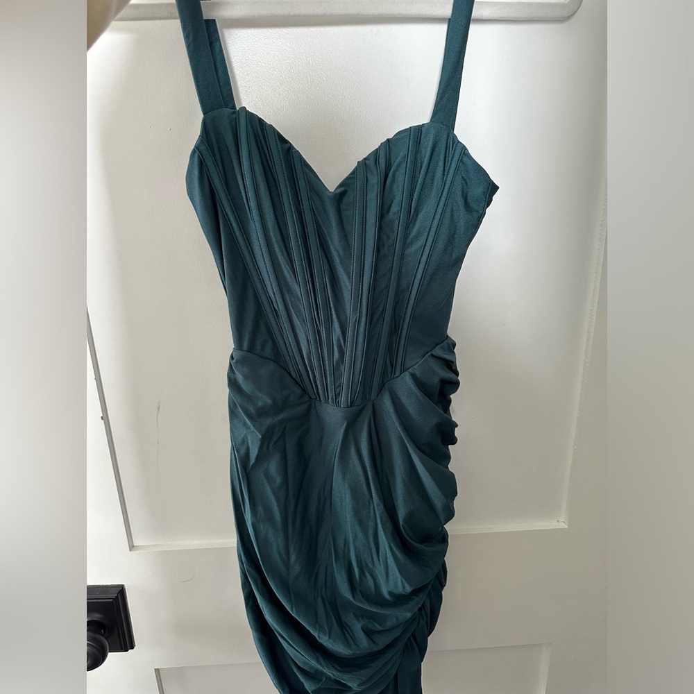 Revolve teal metallic mini dress size XS